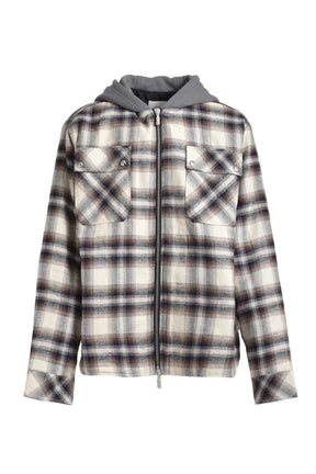 RHUDE HOODED FLANNEL JACKET / MULTI BRW