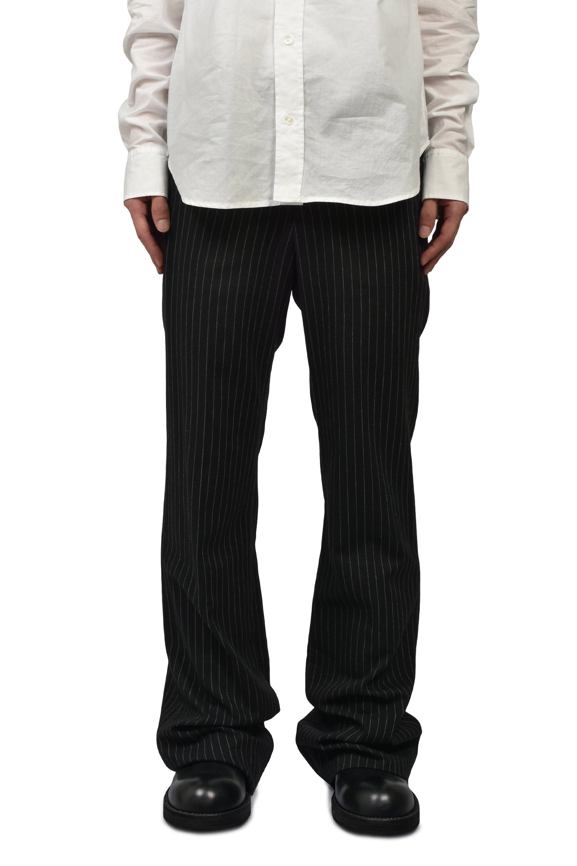 STEFAN FLARED CROPPED TROUSERS / BLK GRY