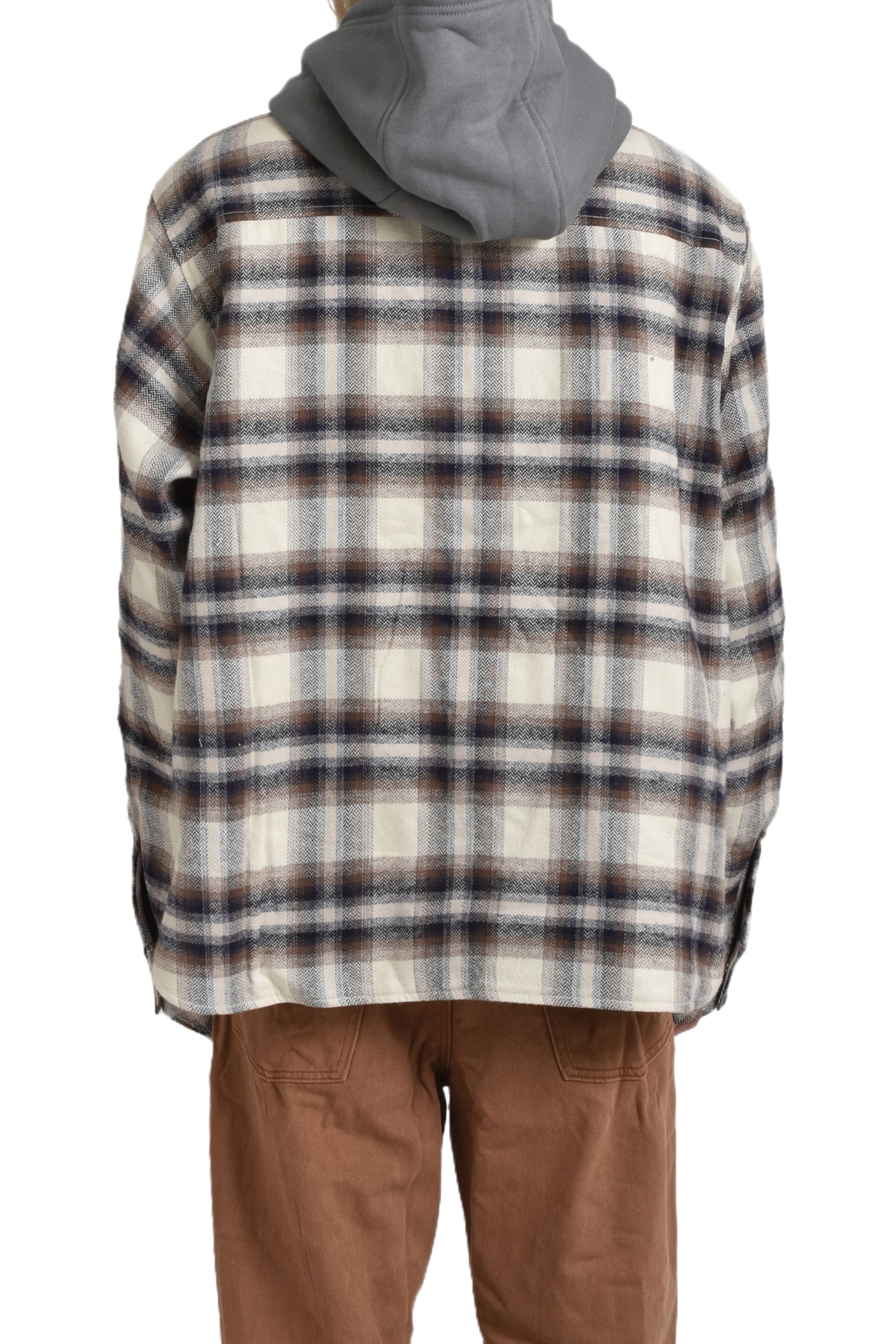 RHUDE HOODED FLANNEL JACKET / MULTI BRW