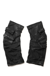 COTTON BACK SATIN GASMASK LEG COVER / BLK