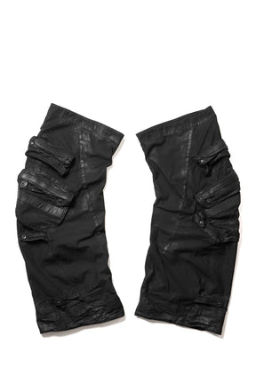 COTTON BACK SATIN GASMASK LEG COVER / BLK