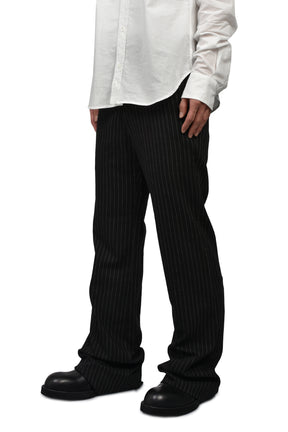 STEFAN FLARED CROPPED TROUSERS / BLK GRY