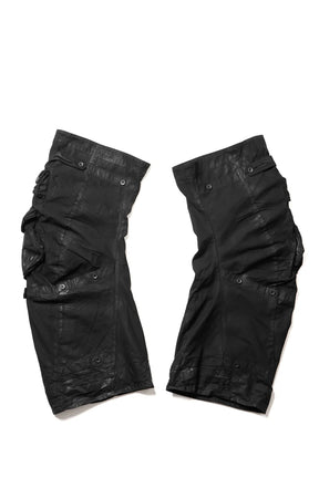 COTTON BACK SATIN GASMASK LEG COVER / BLK