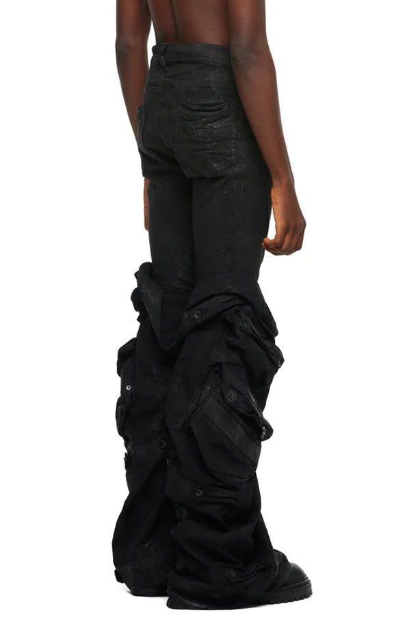 COTTON BACK SATIN GASMASK LEG COVER / BLK