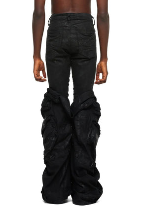 COTTON BACK SATIN GASMASK LEG COVER / BLK