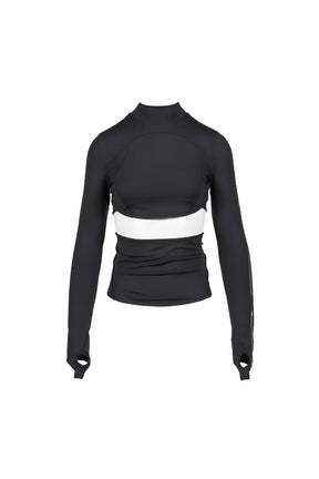 DOUBLE LAYER CROP TOP / BLACK 