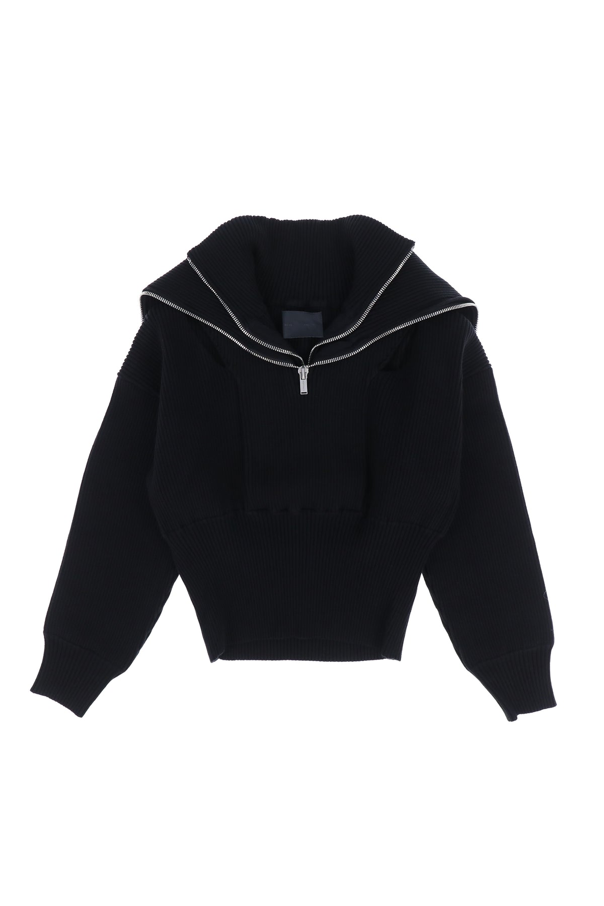 DOUBLE COLLAR KNIT / BLK