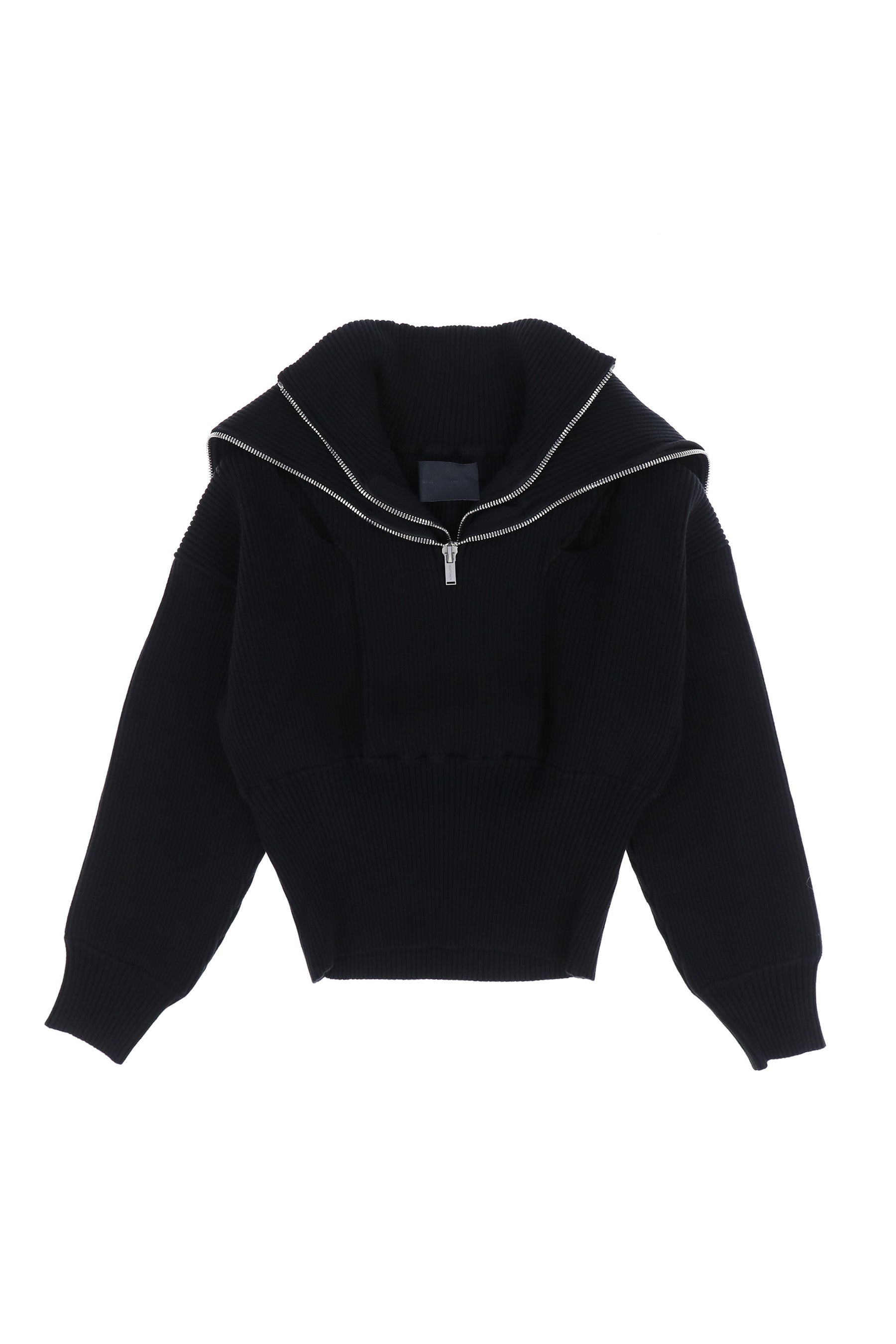 HELIOT EMIL FW23 DOUBLE COLLAR KNIT / BLK -NUBIAN