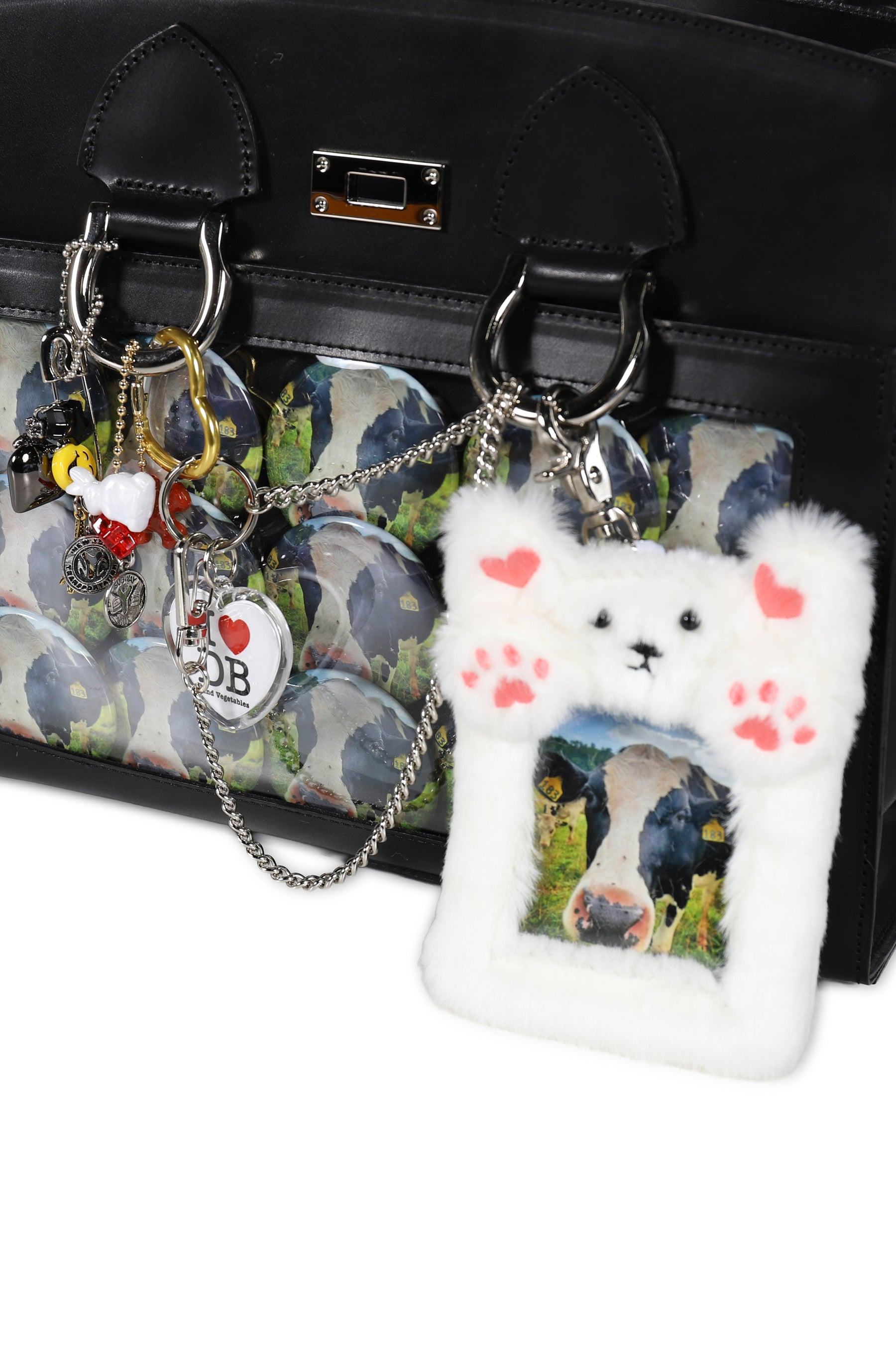 LEATHER "ITA" SHOULDER BAG / BLK