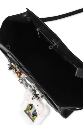 LEATHER "ITA" SHOULDER BAG / BLK