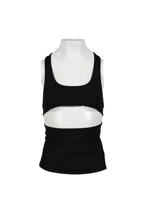 DOUBLE LAYER CROP TOP / BLACK 