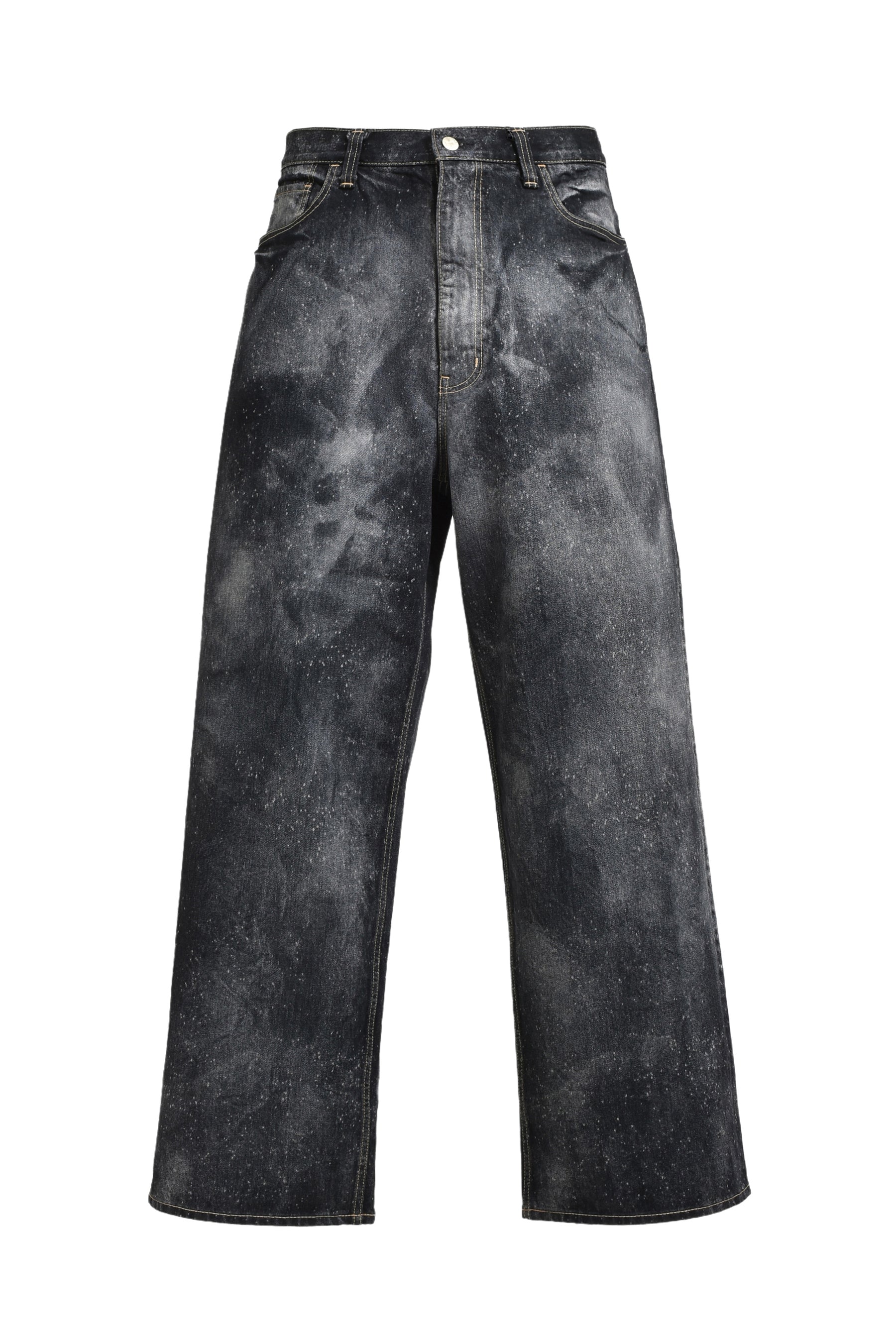 GALAXY DENIM BIG HEART PANTS / BLK