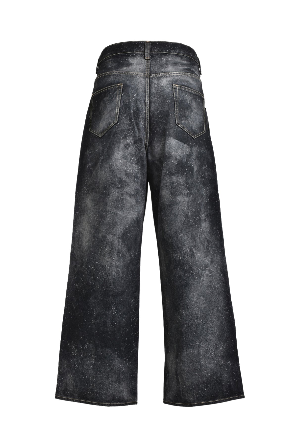 GALAXY DENIM BIG HEART PANTS / BLK