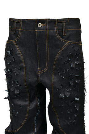LASER-SLASHED TWIST PANTS / IND