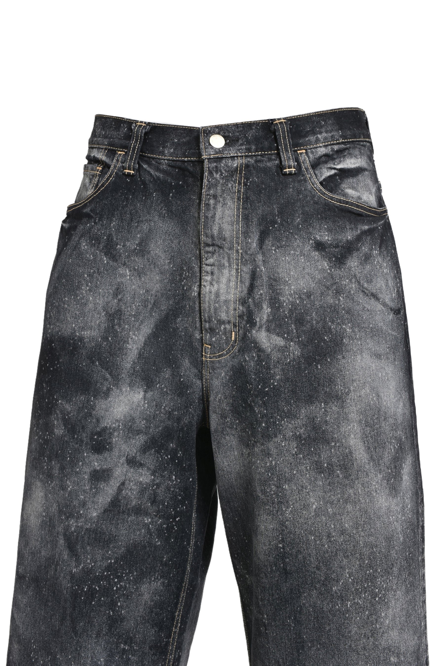 GALAXY DENIM BIG HEART PANTS / BLK