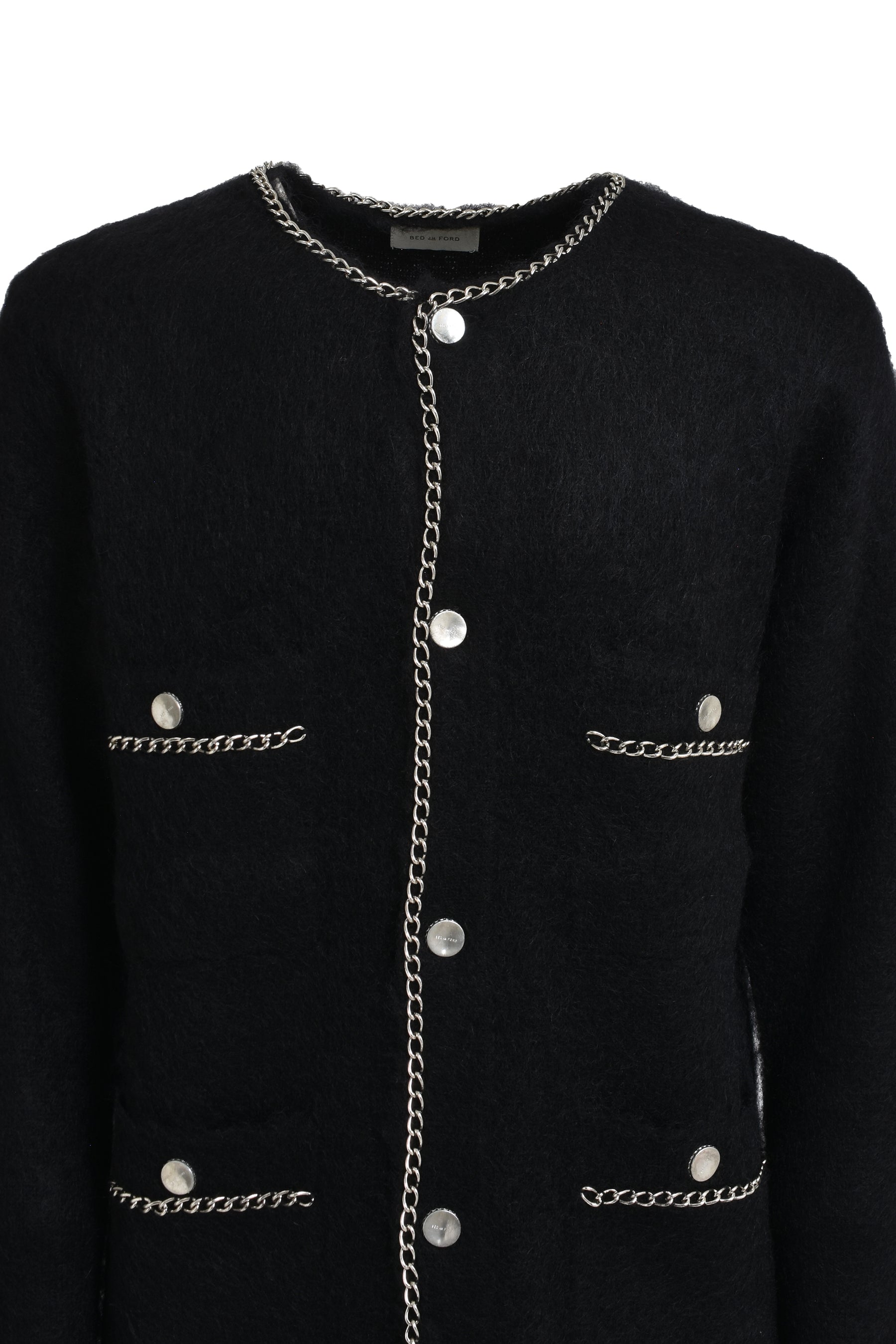 CHAIN MOHAIR CARDIGAN / BLK