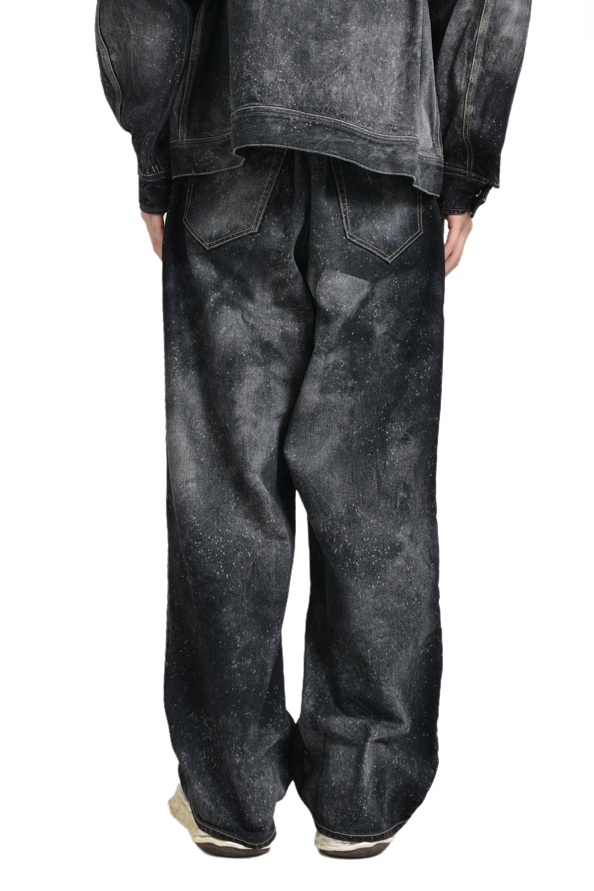 GALAXY DENIM BIG HEART PANTS / BLK