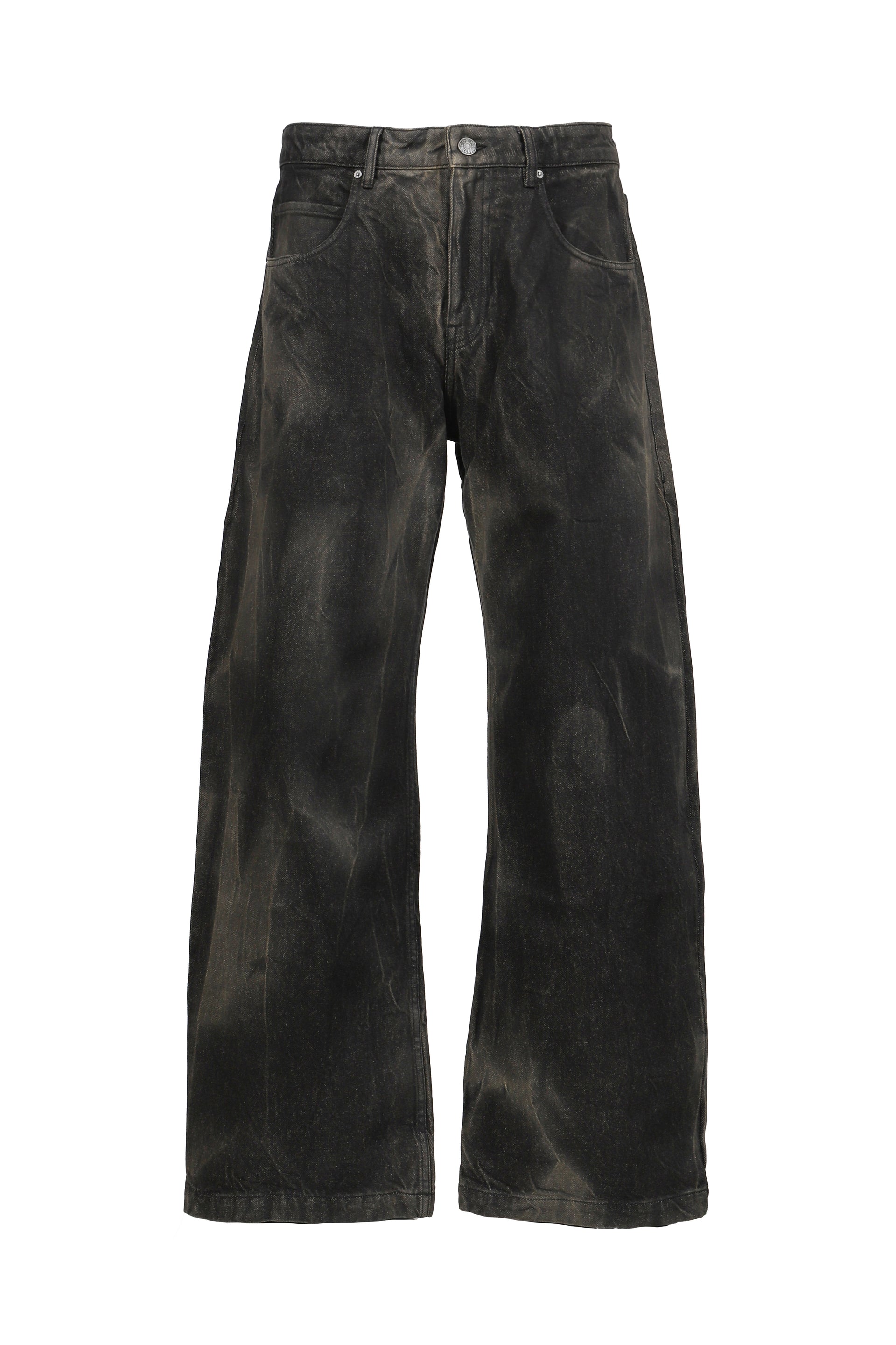DENIM WIDE LEG PANT / BLK VEIN