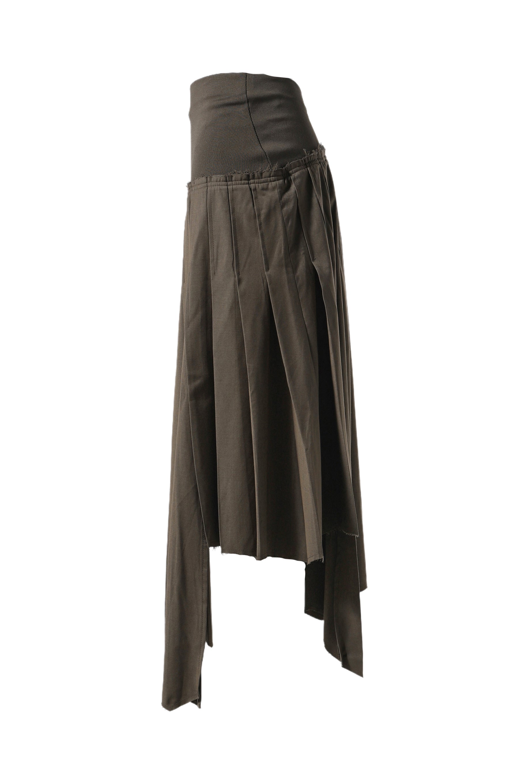 RIBBED PLEATED SKIRTS / KHA GRN