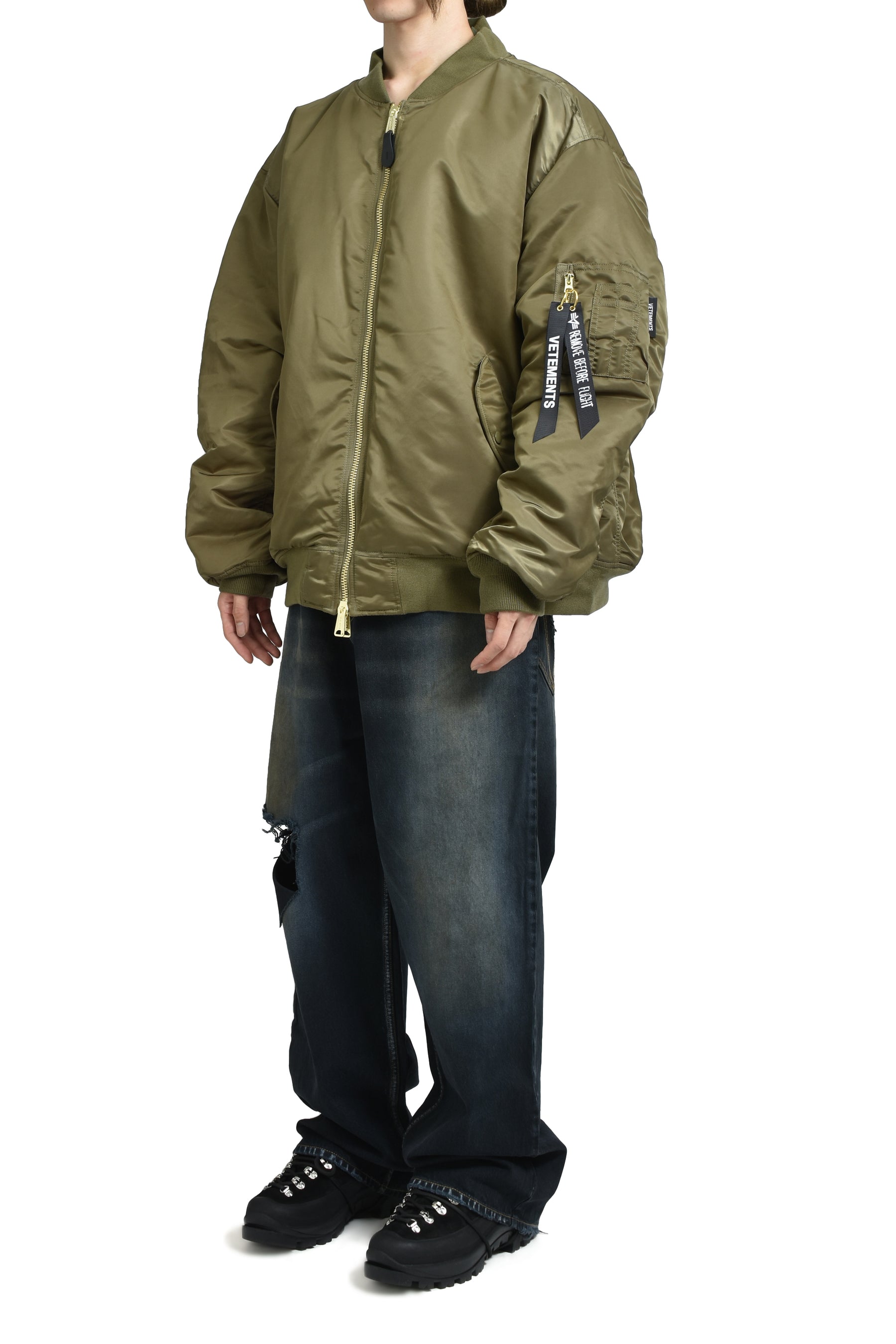 CUT-UP BOMBER JACKET / GRN