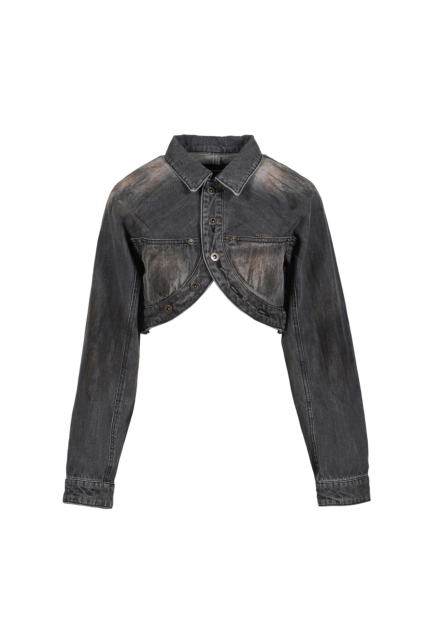 CROP DENIM JACKET / BLK