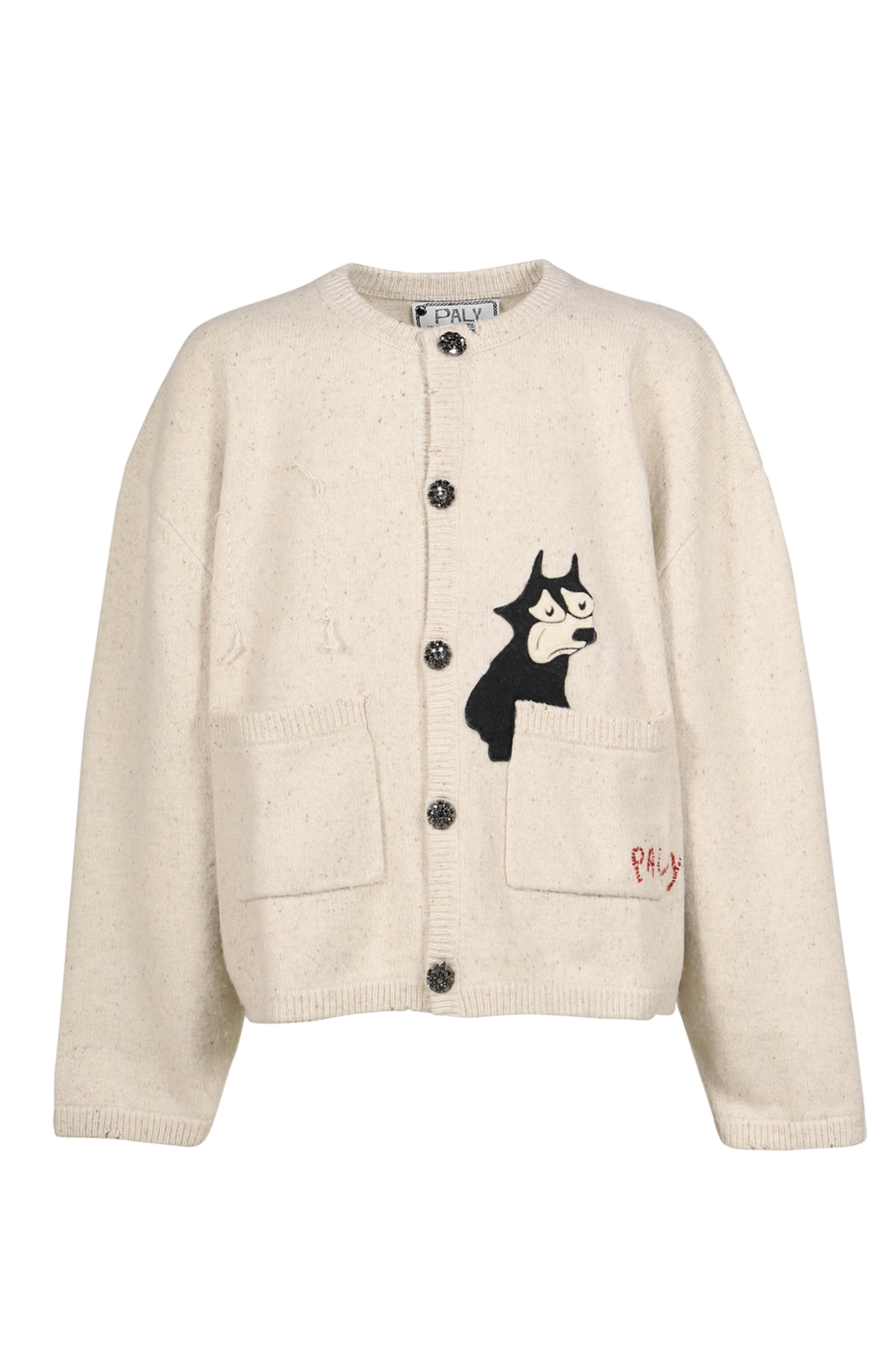 GRAN DAMA CREWNECK CARDIGAN / HEATHER GRY