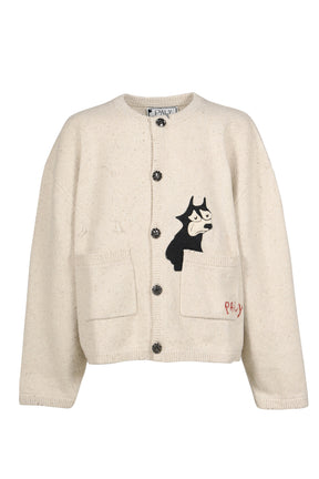 GRAN DAMA CREWNECK CARDIGAN / HEATHER GRY