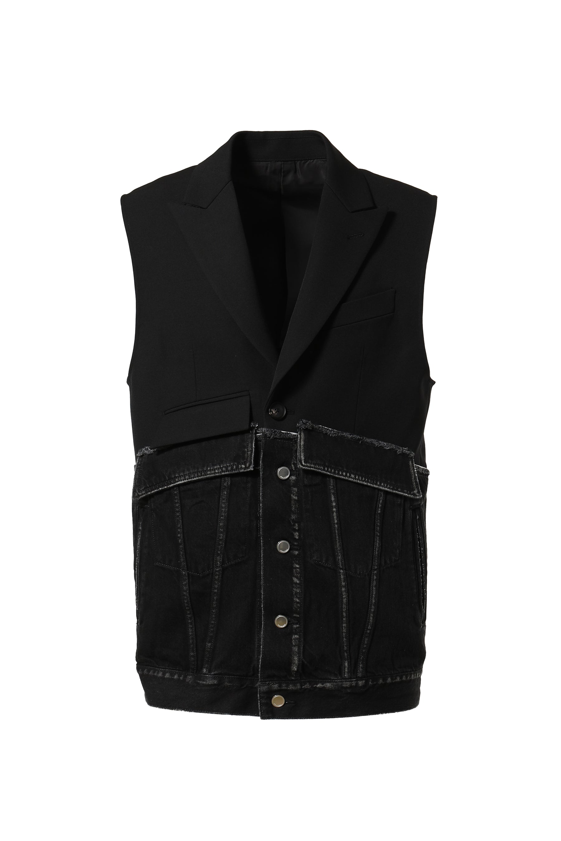 SUBLATIONS サブレーションズ DENIM DOCKING TAILORED VEST .10 / BLK