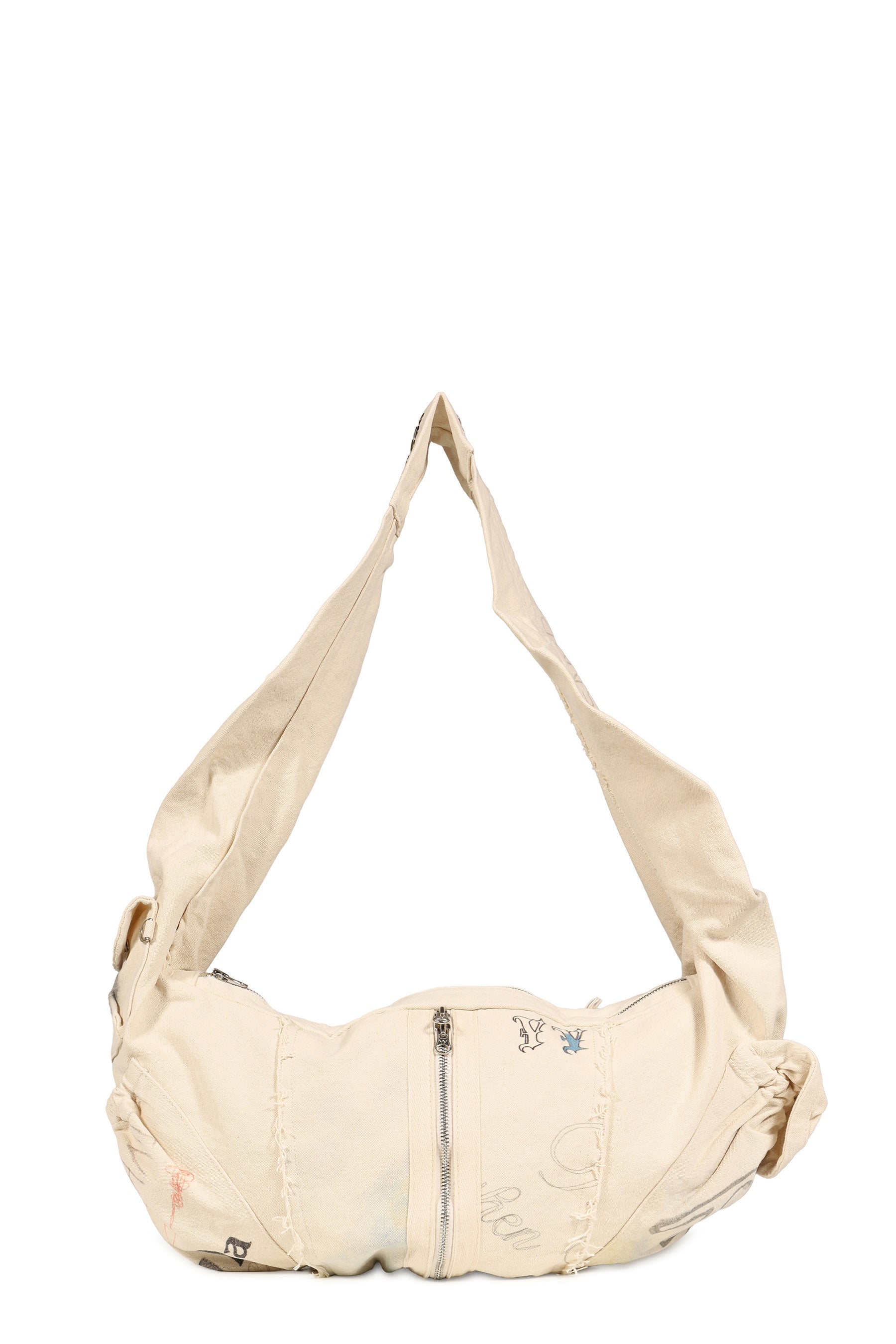 YY GRAPHIC CARGO MESSENGER BAG / WHT