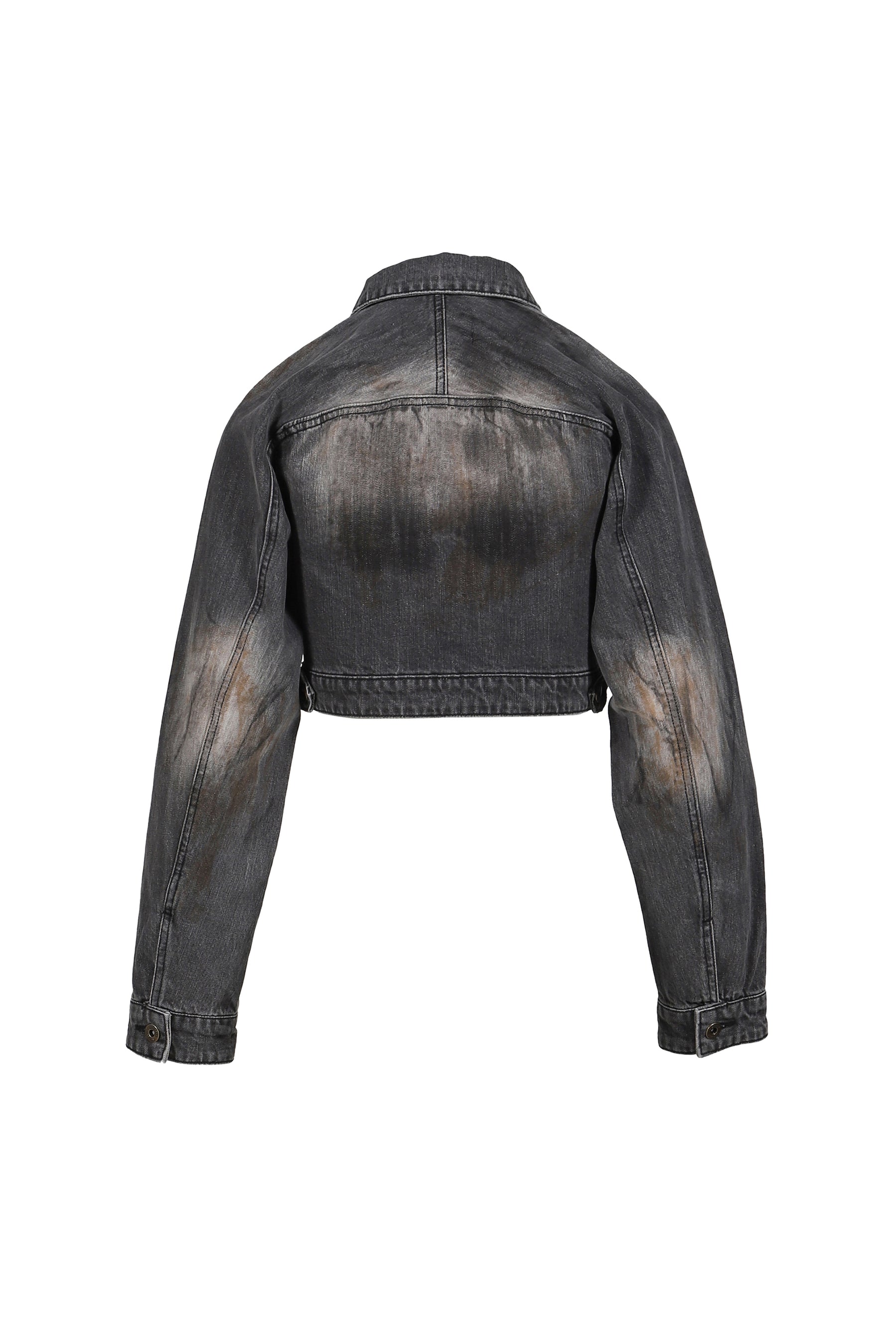 CROP DENIM JACKET / BLK