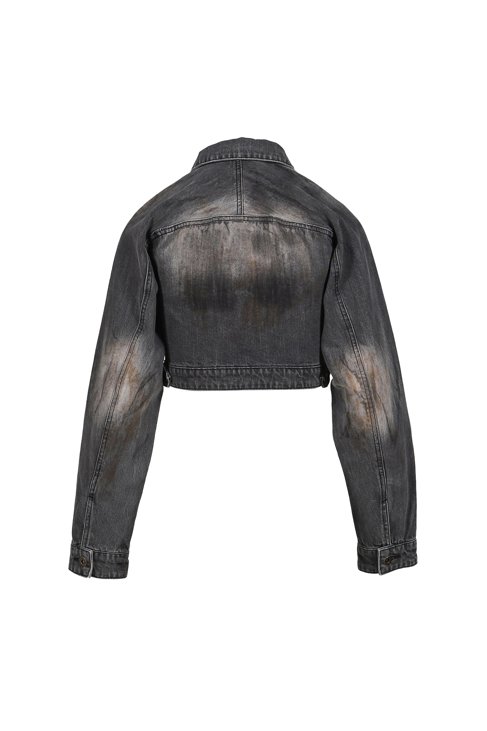 CROP DENIM JACKET / BLK