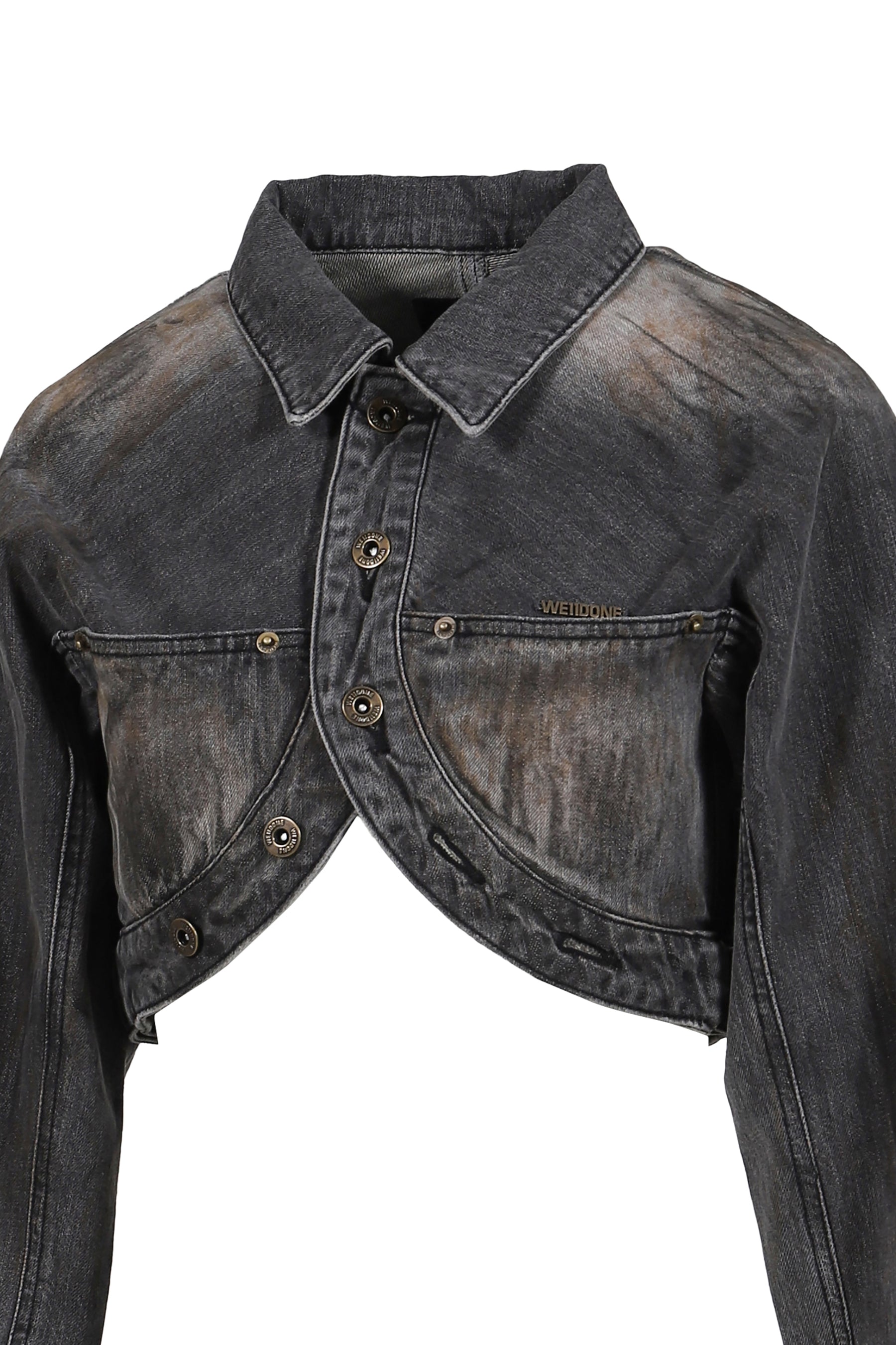 CROP DENIM JACKET / BLK