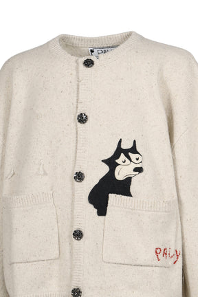 GRAN DAMA CREWNECK CARDIGAN / HEATHER GRY