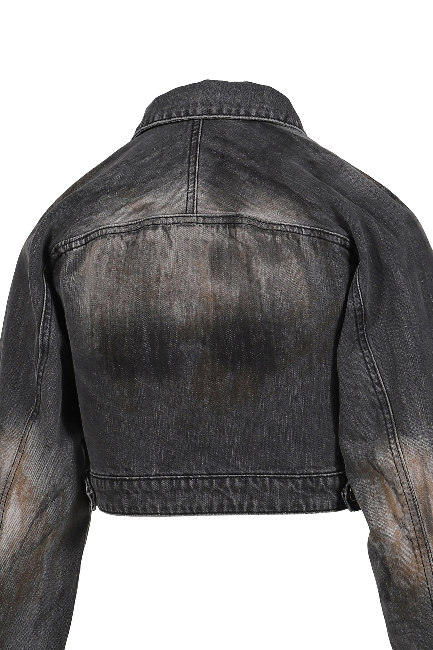 CROP DENIM JACKET / BLK