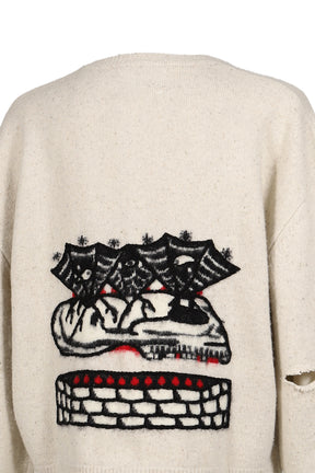 GRAN DAMA CREWNECK CARDIGAN / HEATHER GRY
