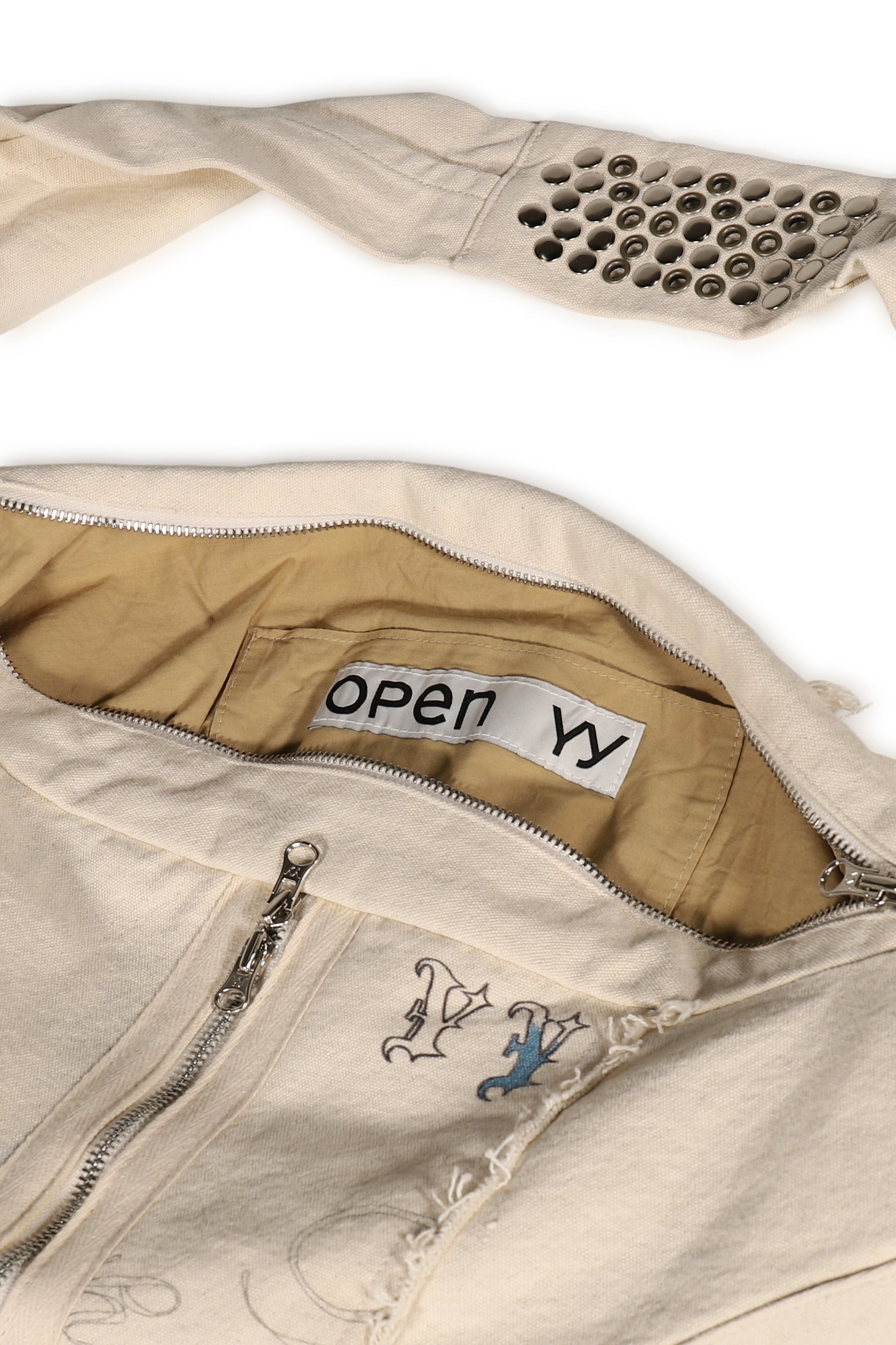 YY GRAPHIC CARGO MESSENGER BAG / WHT