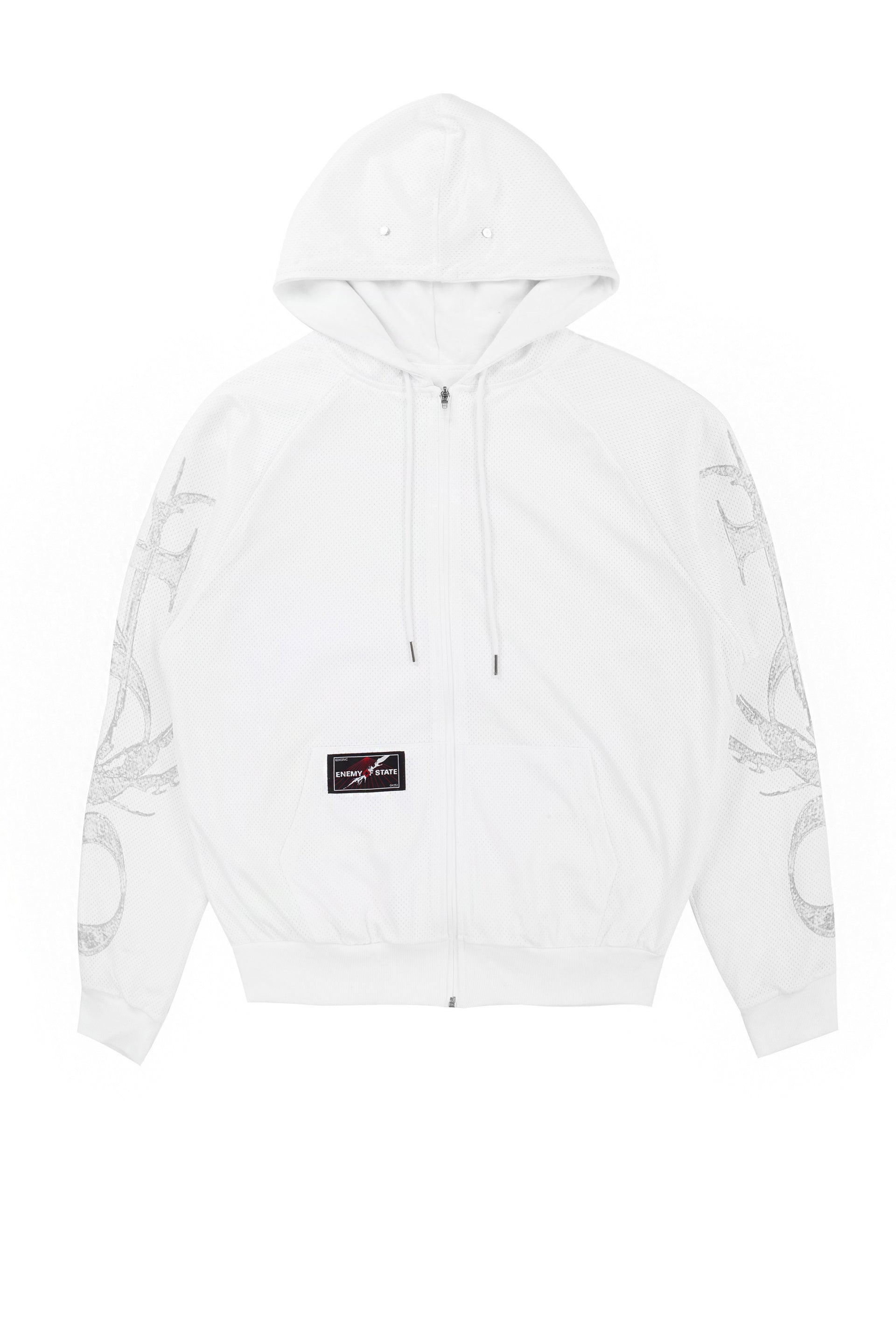 REVERSIBLE SPORTY ZIP UP HOODIE IN / WHT