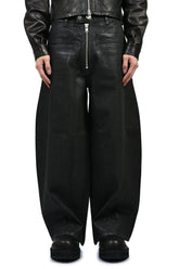 FRONT ZIP BAGGY / WAXED BLK