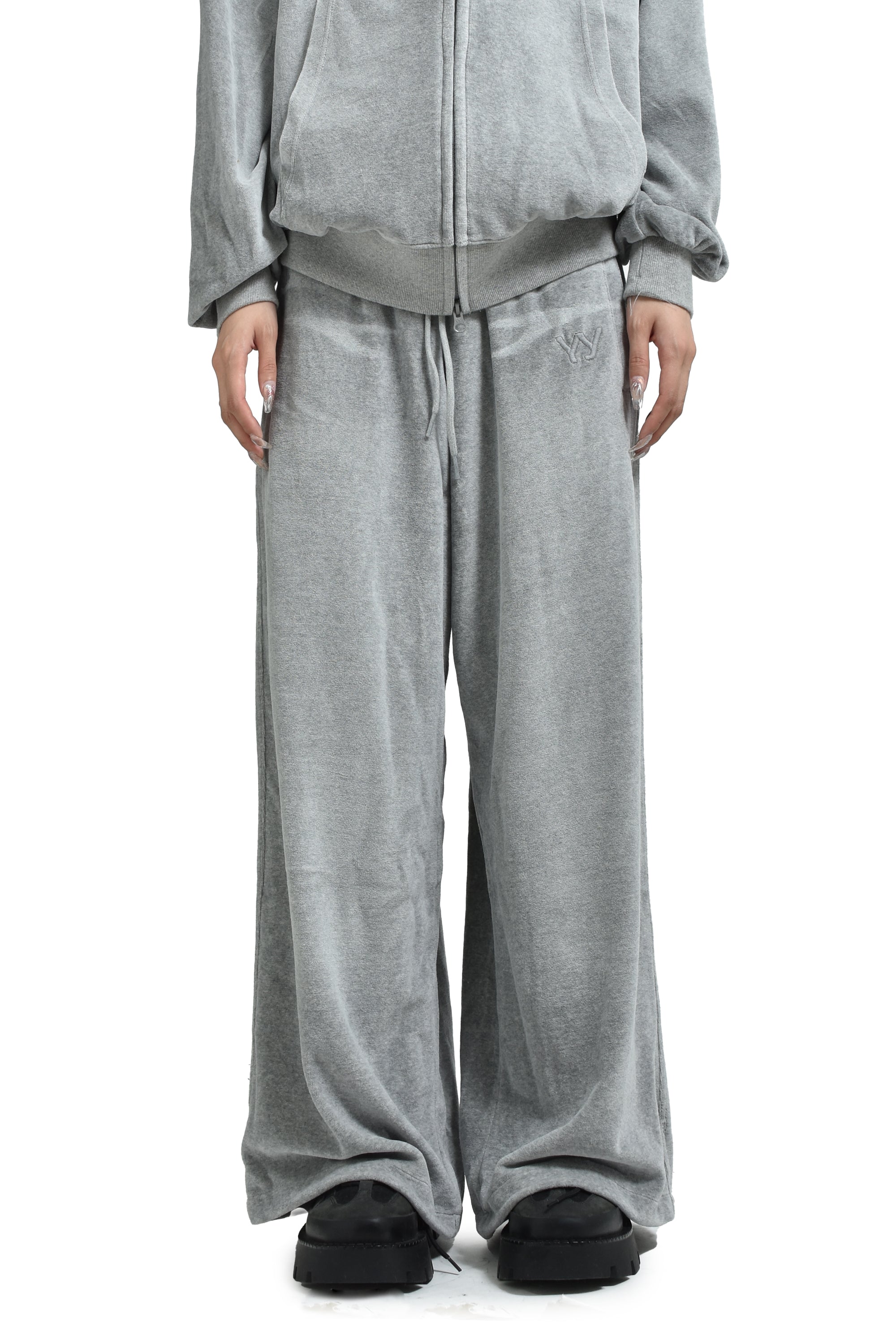 OPEN YY オープン ワイワイ FW25 VELOUR WIDE SWEATPANTS / GRY