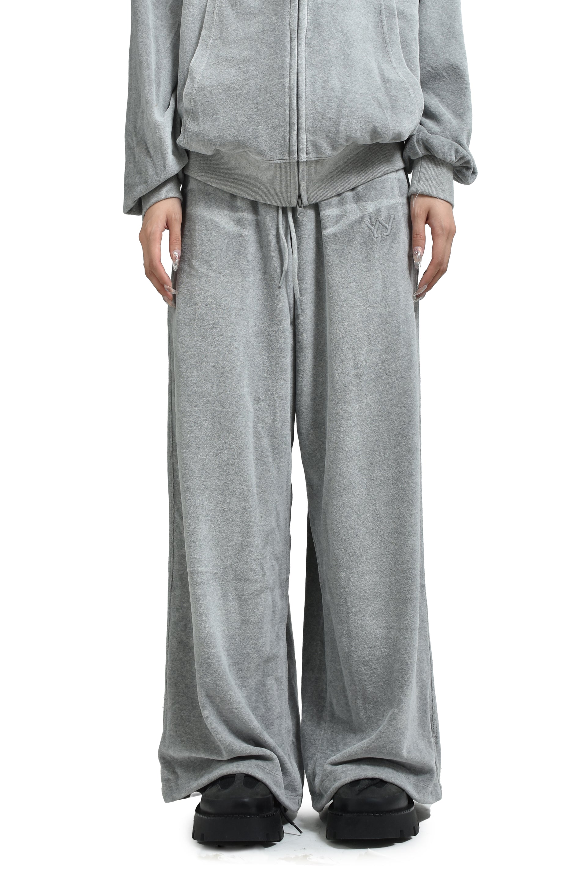 VELOUR WIDE SWEATPANTS / GRY