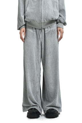 Velour Wide Sweatpants / Gray 