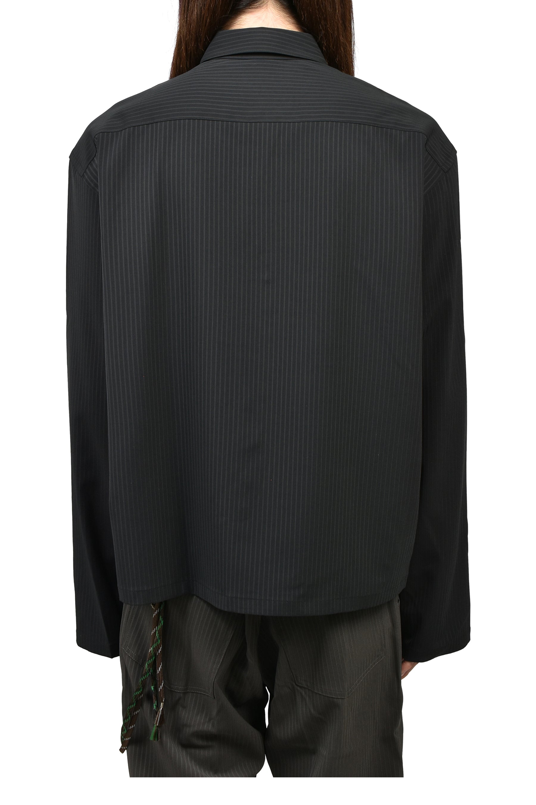 L/S CROPPED CASUAL SHIRT / NVY