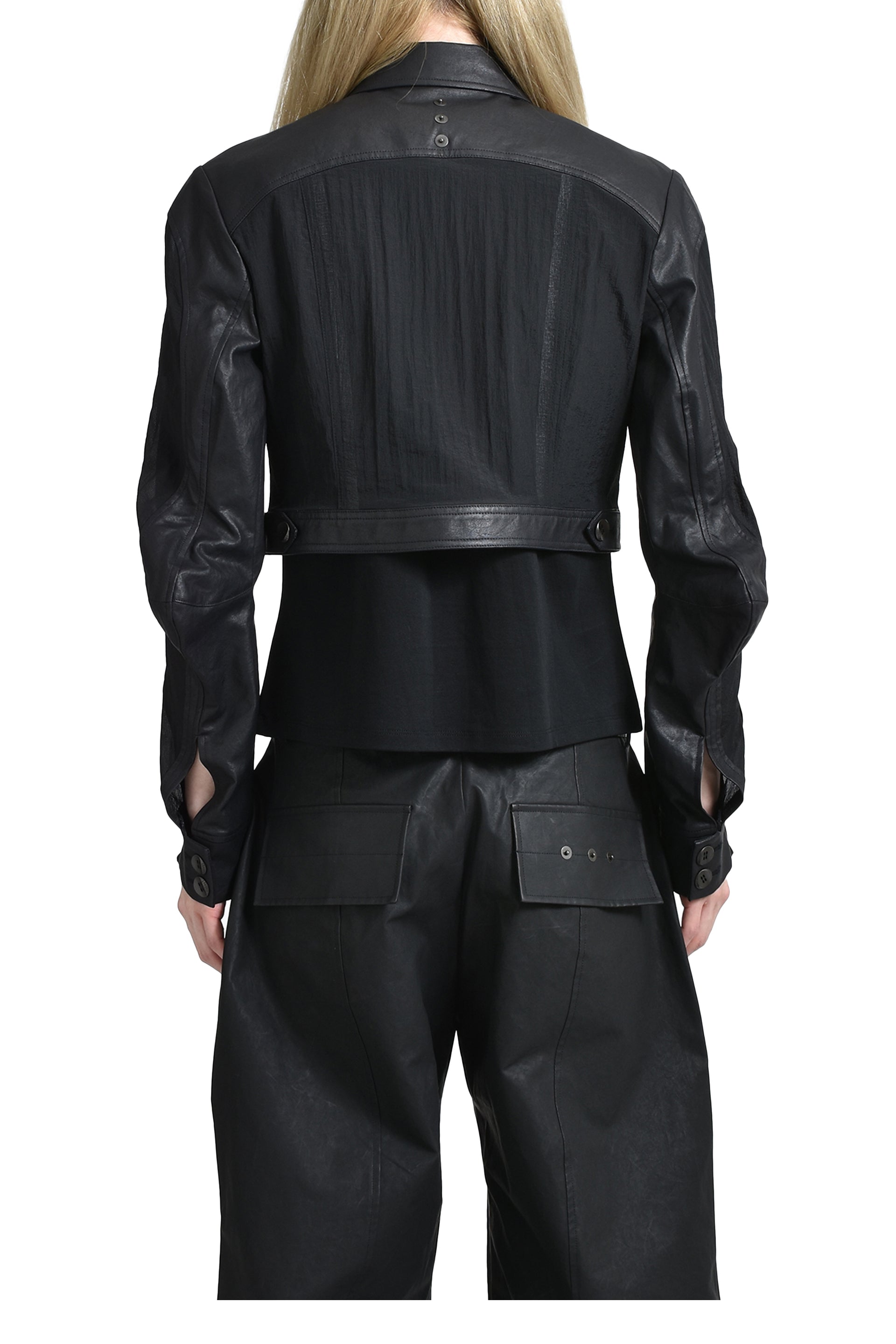 CARNET-ARCHIVE MOULD[A/C] CROPPED TRUCKET JACKET / BLK