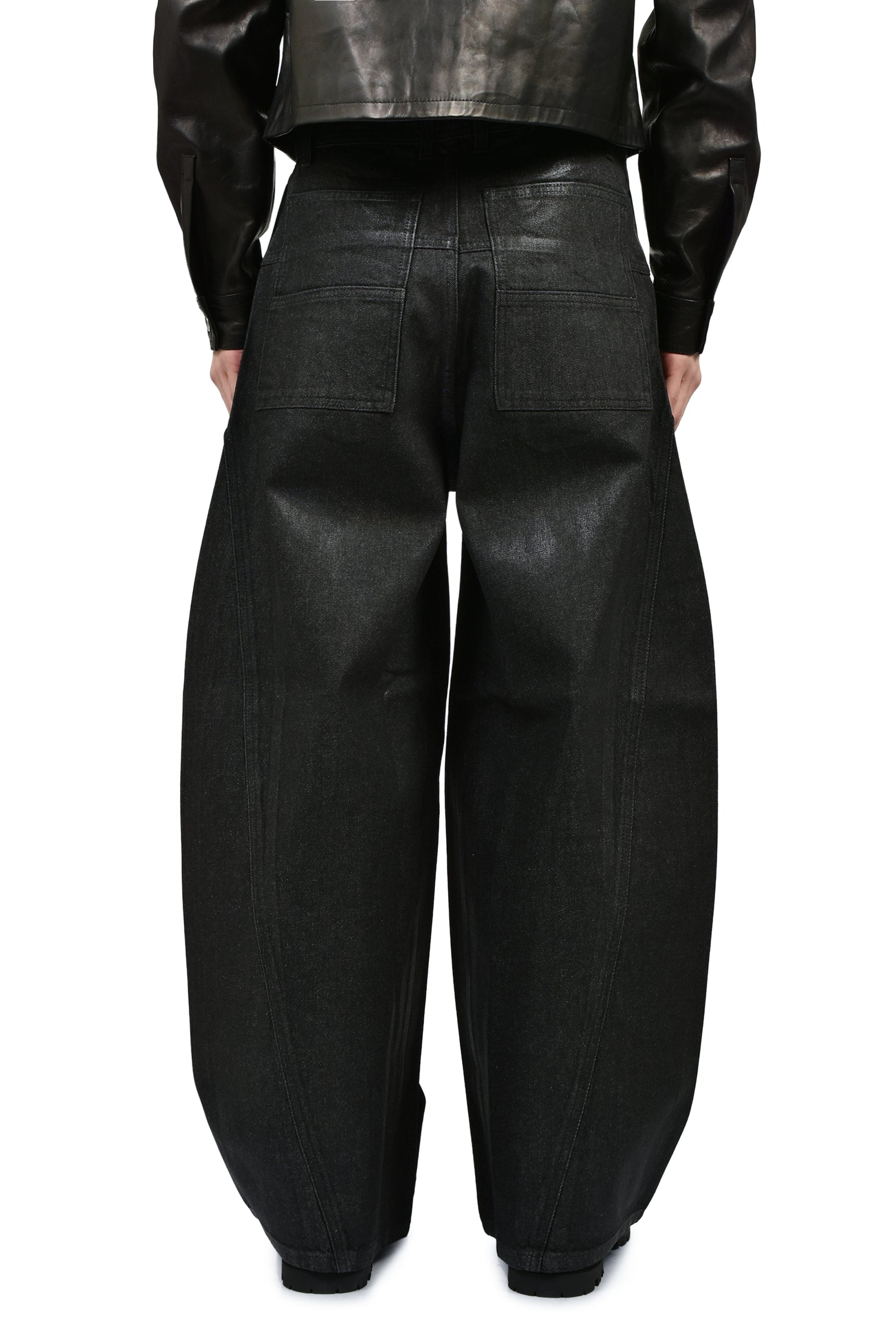 FILTH フィルス SS26 FRONT ZIP BAGGY / WAXED BLK - NUBIAN ヌビアン