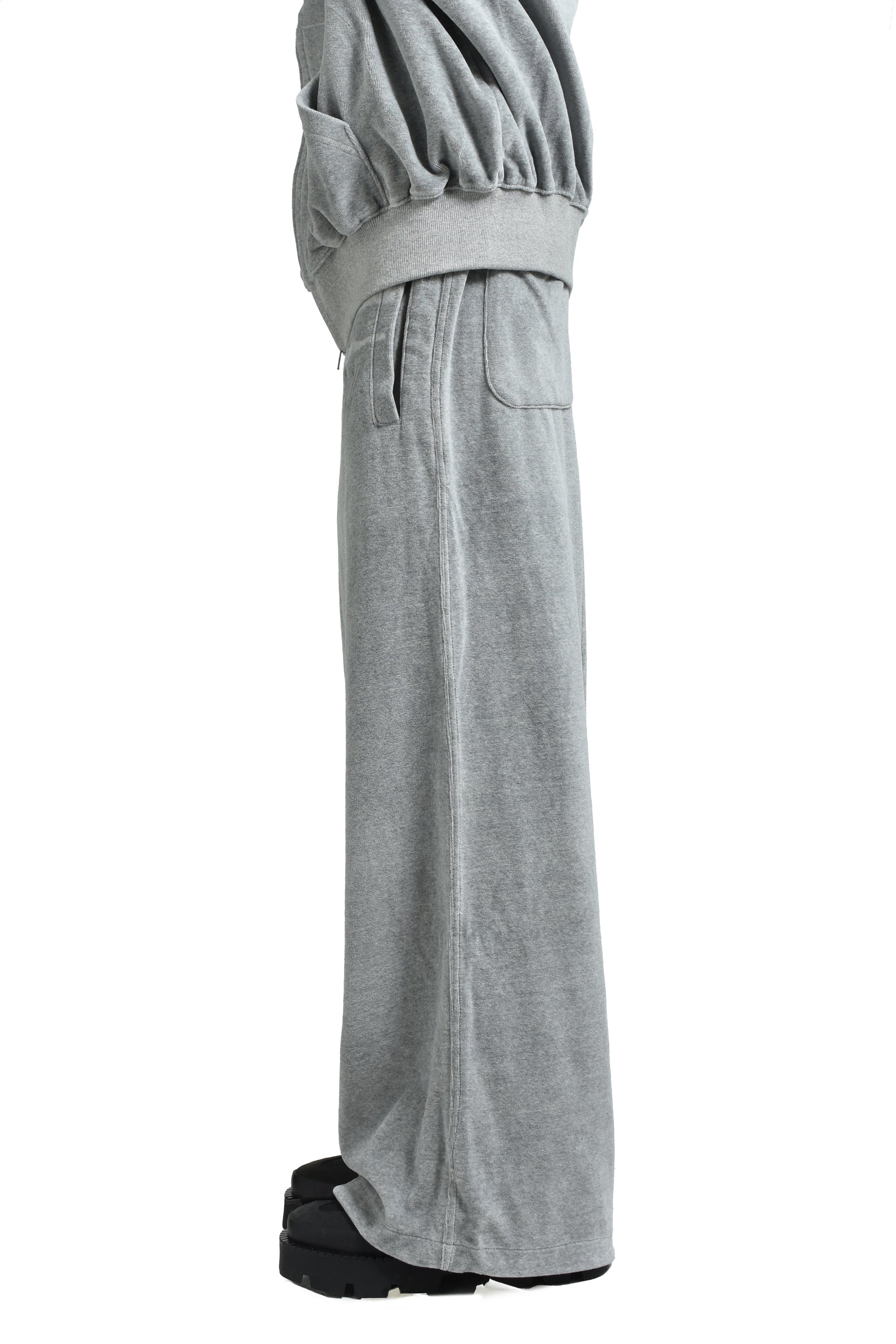 Velour Wide Sweatpants / Gray 
