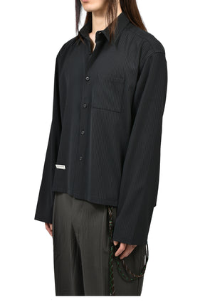 L/S CROPPED CASUAL SHIRT / NVY