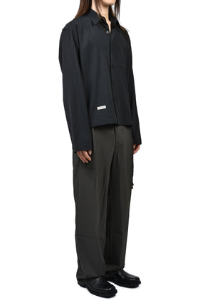 L/S CROPPED CASUAL SHIRT / NVY