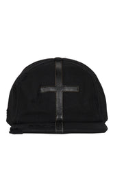 SYMBOL LEATHER CAP / BLK