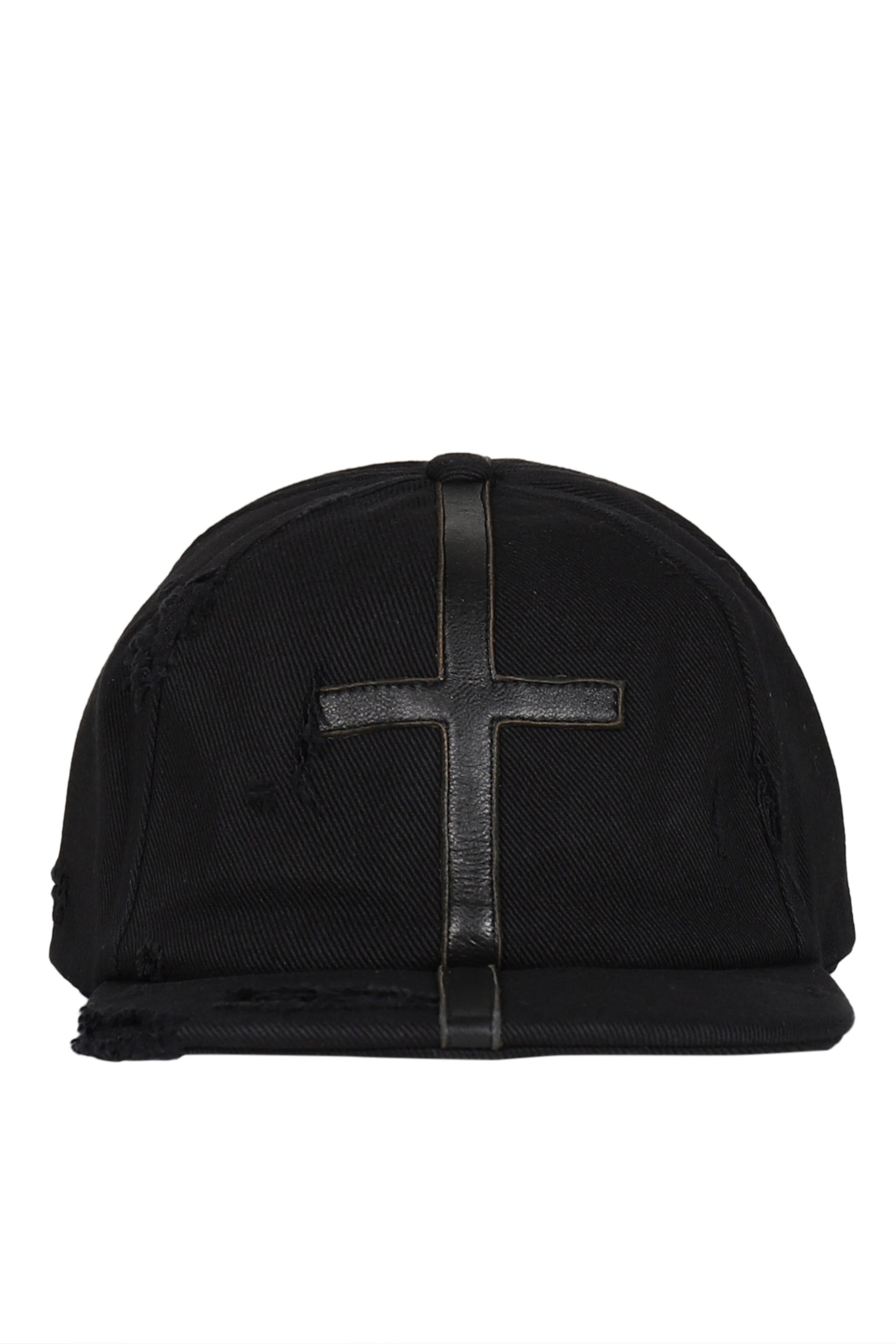 SYMBOL LEATHER CAP / BLK
