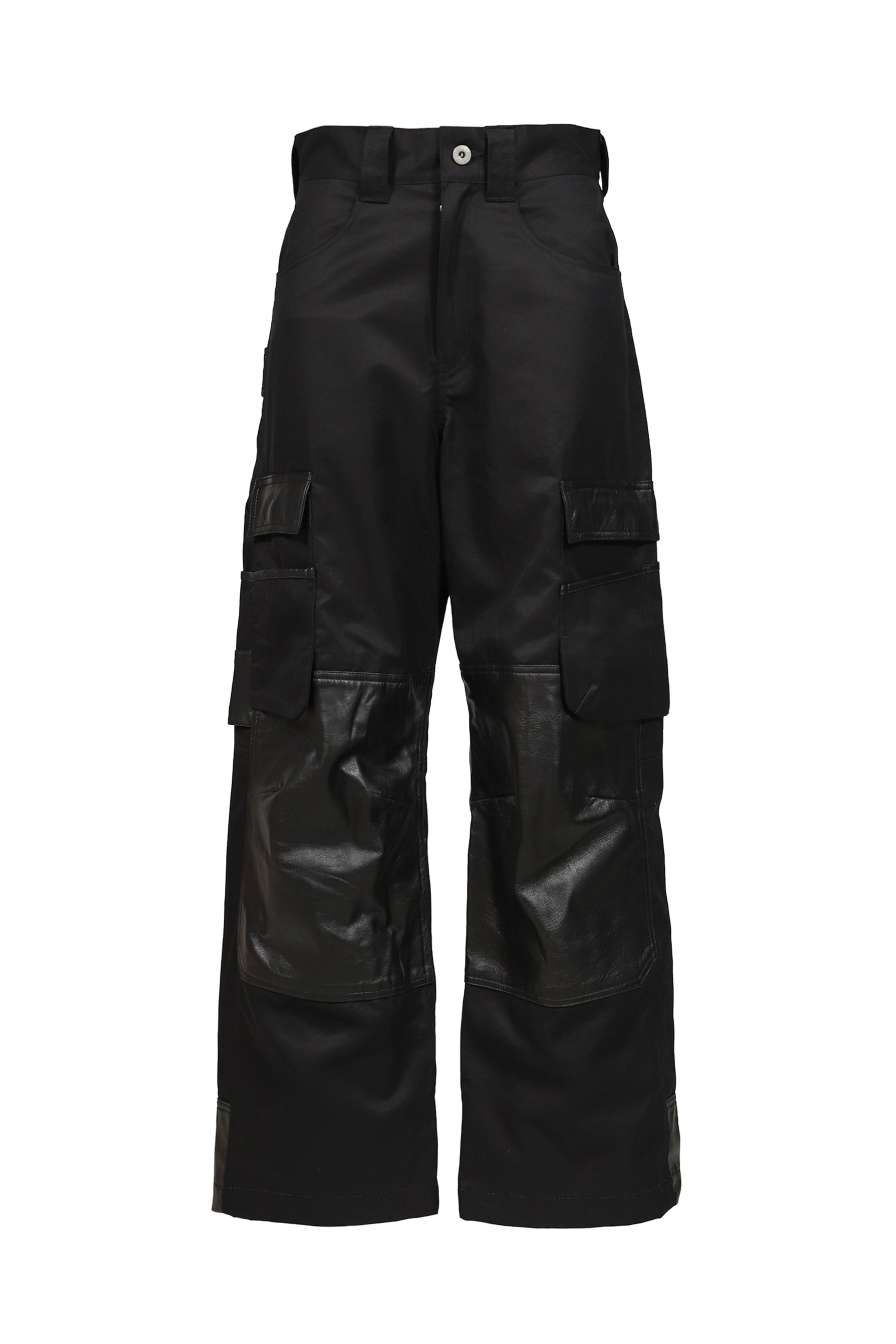 DECKARD COTTON GABARDINE X LEATHER COMBINATION PAINTER / BLK